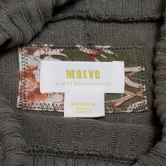 Anthropologie Turtleneck Green Ribbed - Picture 2 of 5